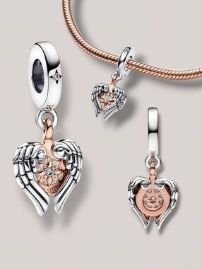 NEW🩷🩶 Pandora Rose Sterling Silver Celestial Compass Angel Wings Dangle Charm